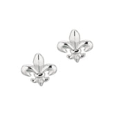 Sterling Silver Fleur De Lis Stud Earrings fine designer jewelry for men and women